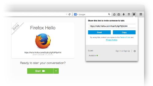 Konferencija s pomoshhju Firefox Hello